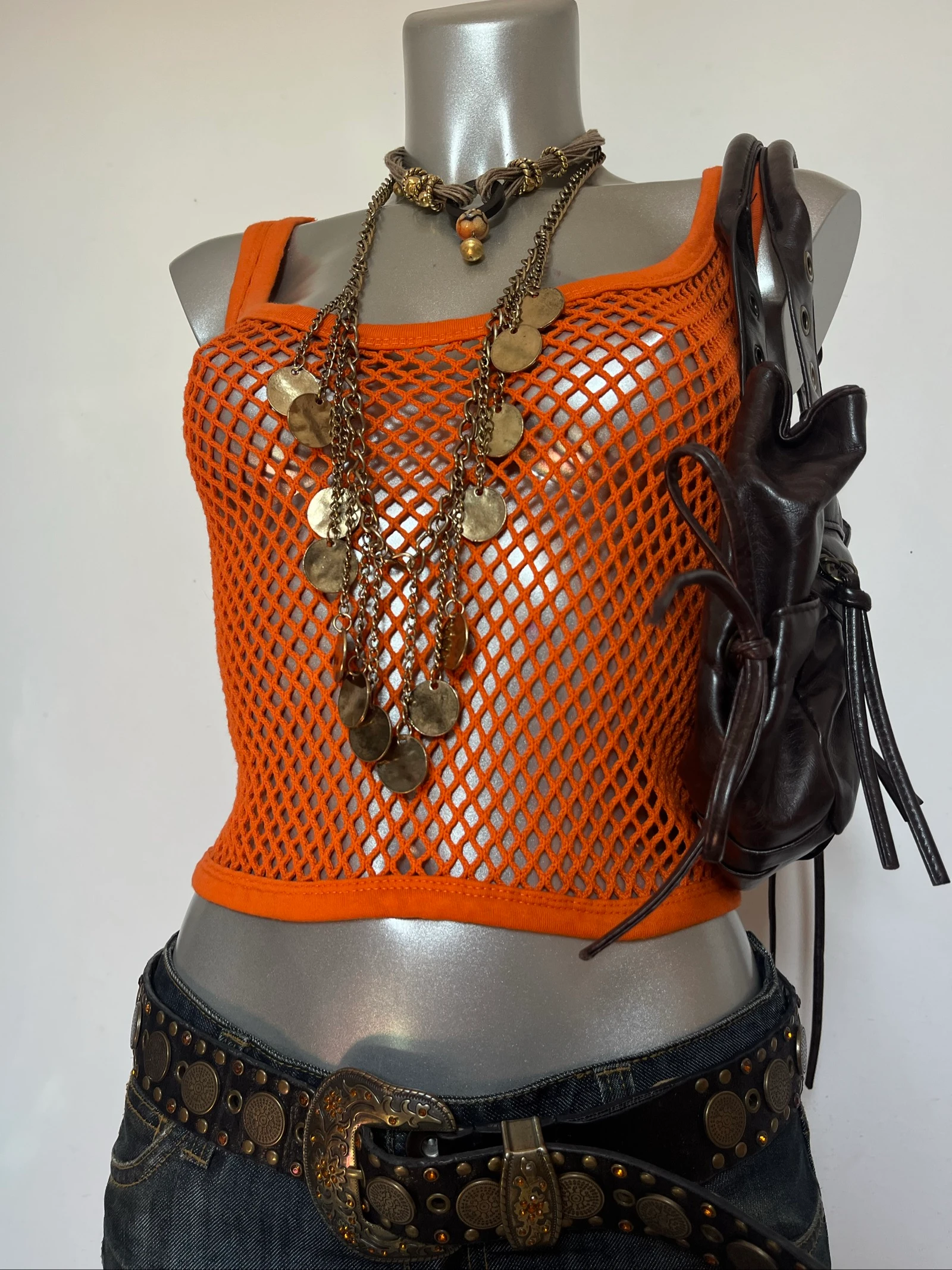 Top ajouré Y2K🧡2000s haut vintage 